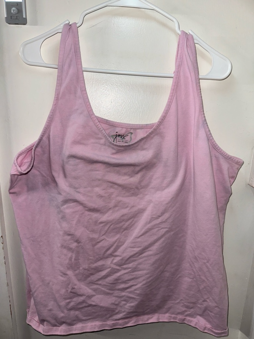 Just My Size Pink Scoop Neck Tank Top